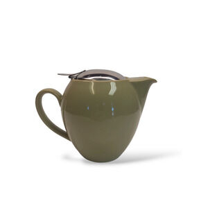 Bee House Tea Pot Green Ceramic Metal Japan Removable Infuser Strainer EUC